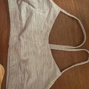 Lululemon Athletica flow Y Light Gray Sports Bra